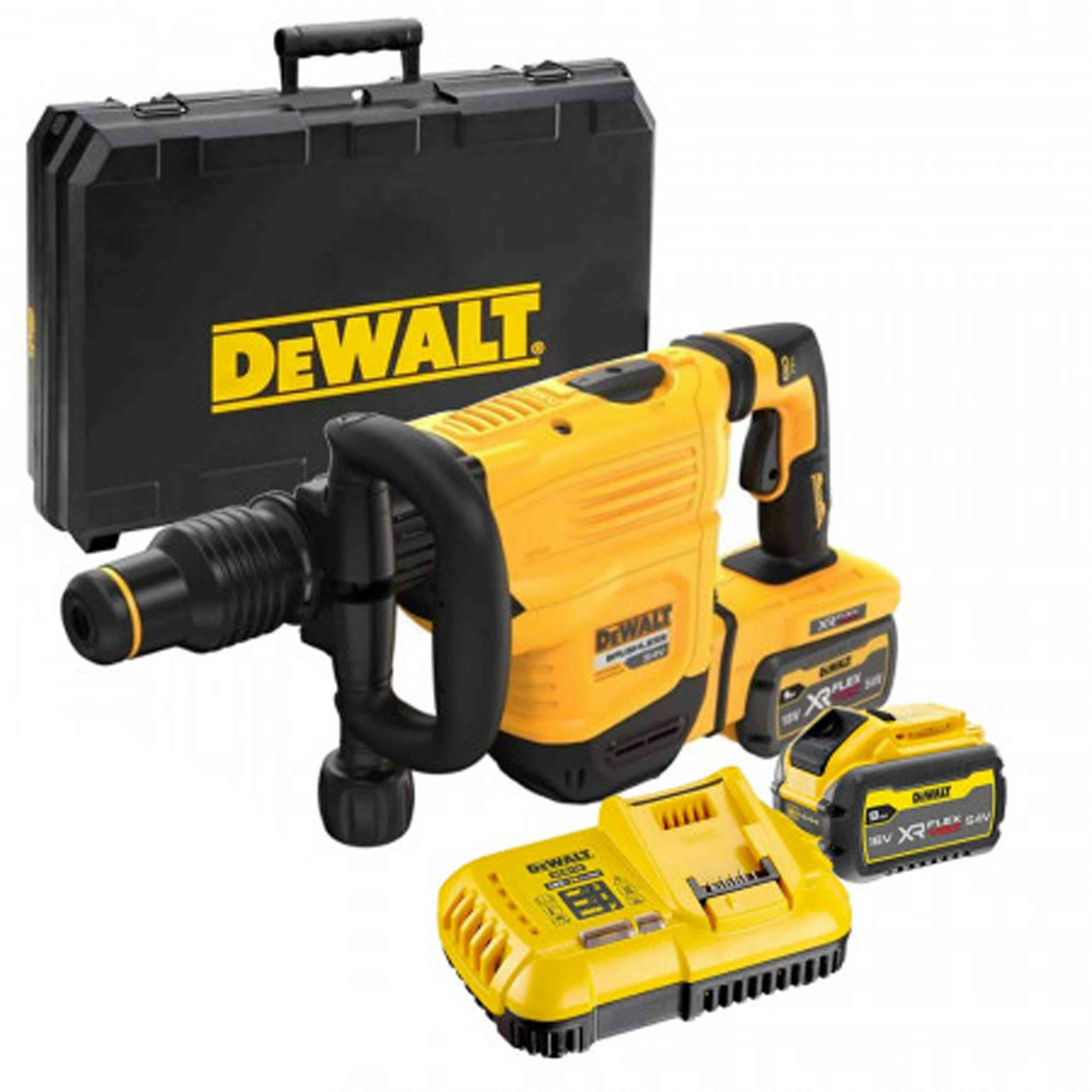 SDS-Max Demolition Hammer 54V XR FLEXVOLT High Power, 10.5J Impact Energy in CASE and ACCESSORIES - DeWALT - DCH832X2-QW SDS-Max Demolition Hammer 54V XR FLEXVOLT High Power, 10.5J Impact Energy in CASE and ACCESSORIES - DeWALT - DCH832X2-QW